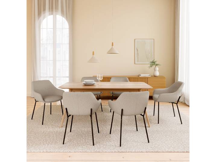 Polsterstuhl Lovall 59 x 79 x 61cm Einzelstuhl Beige/Beige