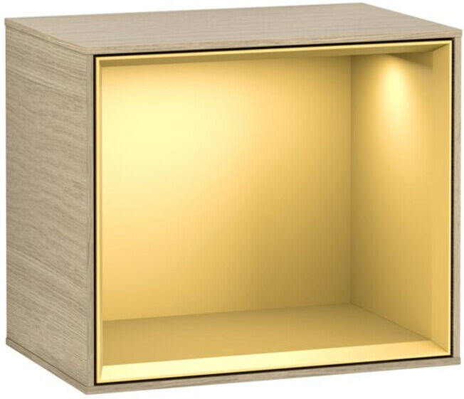 V&B; Module étagère Finion 41,8x35,6x27cm, étagère dorée mate, placage chêne ; Villeroy & Boch (F580HFPC)