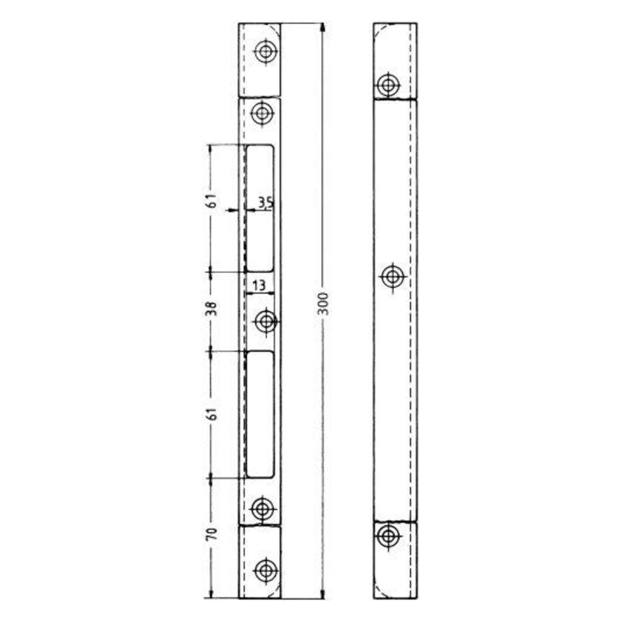 Magni Format 4015501100520 - Schliessblech Nr. 17 300 hell verzinkt (Türgarnitur) (4015501100520)