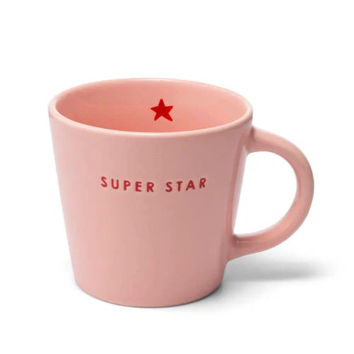 Vondels cappuccino mok SUPER STAR pink 250 ml