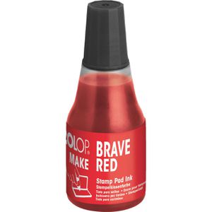 Colop Stempelfarbe Make, wasserbasiert, brave red, für Schaumstoffkissen, schnelltrocknend, 25 ml