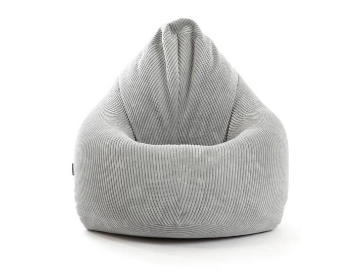 mokebo Sitzsack Der Tagträumer (aus Cordstoff), Made in Germany, Bean Bag XXL, Bodenkissen aus Cord in Grau