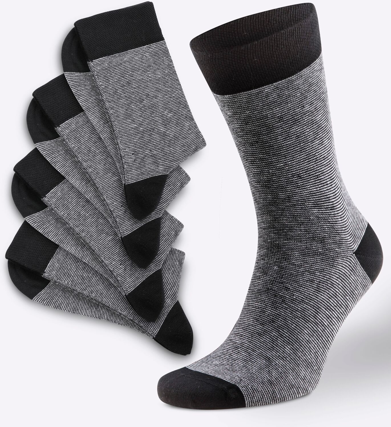Socken WÄSCHEPUR, Damen, Gr. 2/39, schwarz, 75% Baumwolle, 23% Polyamid, 2% Elasthan, Socken Socken