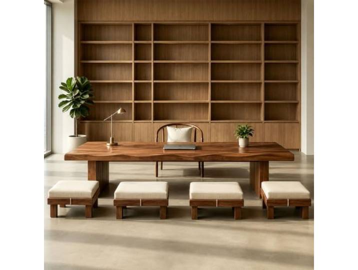Sevonarb Couchtisch aus Holz, japanischer Boden, rechteckiger Tatami-Teetisch, multifunktionaler niedriger Holztisch zum Sitzen auf dem Boden-Braun-160cm