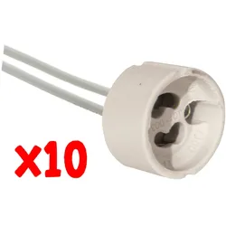 Alcapower 10er-Pack GU10 Fassungen mit 10cm Kabeln, max. 240V, Nennstrom 2A, Standardanschluss.