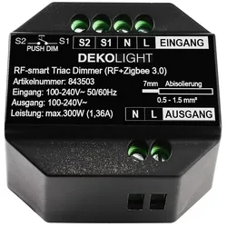 Deko-Light Triac Dimmer RF-SMART, 230V, 300W, IP20, spannungskonstant, IP20, schwarz D-843503
