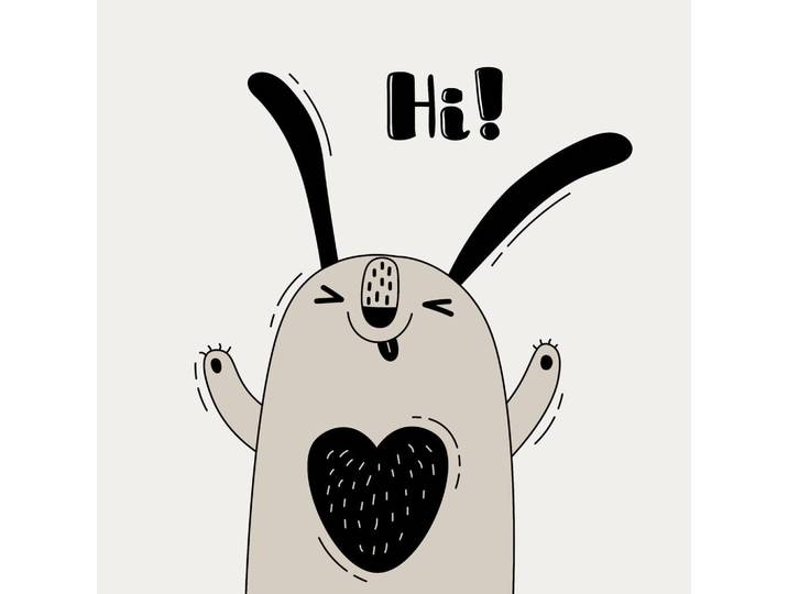 Babywanddeko Happy Rabbit, Grau, Metall, 50x50x3 cm, Babymöbel, Kinderzimmer-Deko, Babyzimmer Wanddeko