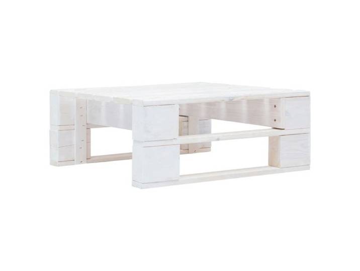 Repose-pied - - Palette de jardin - Bois massif - Blanc - 60x60x25 cm