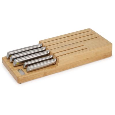 Messer-Set JOSEPH JOSEPH "Elevate Steel Knives Bamboo Store", beige (bambus), Bambus, Edelstahl, Kochmesser-Sets, rutschfest, Bambus, Klingen aus japanischem Edelstahl
