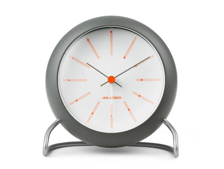 Arne Jacobsen Clocks Horloge de table AJ Bankers Ø11 cm Gris foncé