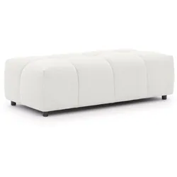 HOCKER Bubble mit Sitzfläche in Bubble-Optik aus weichem Creme Strukturstoff mit schöner Sitzkomfort