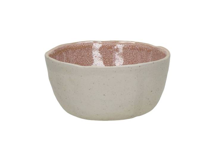 Petit bol en grès rose, rond, intérieur émaillé, portion individu