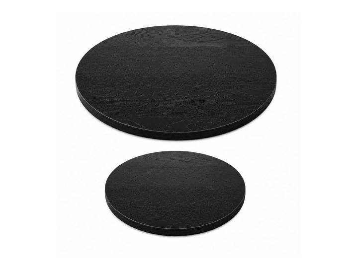 FELIXLEO Tischplatte 2er Set runde Tischplatten 70 cm 50 cm schwarze Holzmaserung (1 St)