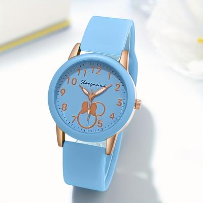 Fabled Fashion Studio Vibrant Candy Color Women Silicone Quartz Watch blue