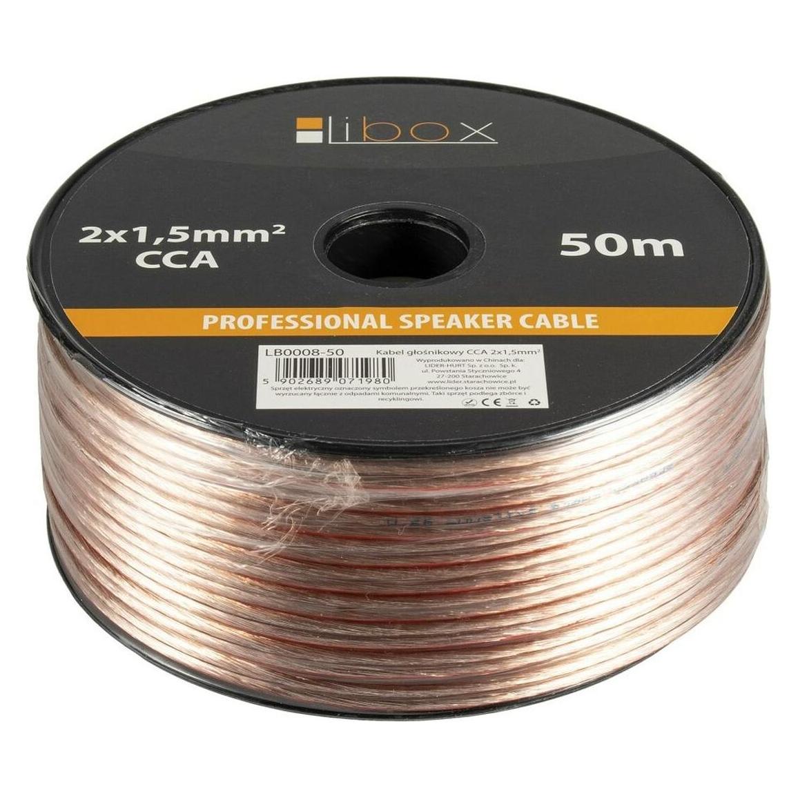 Libox Kabel 2x1,50 Lautsprecherkabel LB0008-50 (50 m, 1.50 mm²) (LB0008-50)