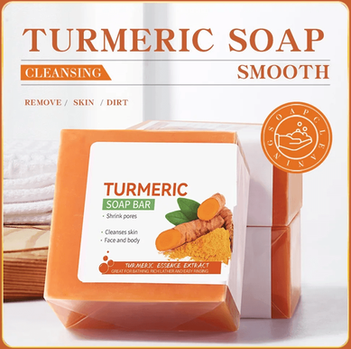 Inspire Essentials Handmade Turmeric Brightening Soap Natural Cleanser For Face, Body & Dark Spot Lightening 3 Pcs