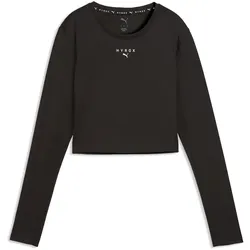 PUMA x Hyrox PWRmode Cropped langarm Trainingsshirt Damen 01 - PUMA black M