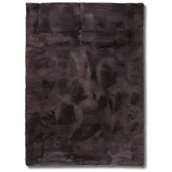 Fellteppich Imitat Cuddly Fur 70 x 140cm Polyester Steel Grey 140 cm