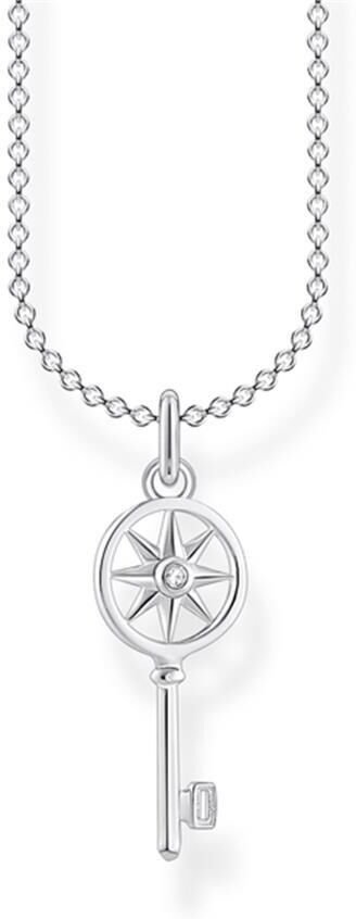 Thomas Sabo Halskette Schlüssel für Damen aus 925er Silber Zirkonia silber