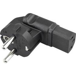 TRU COMPONENTS Adapter Schutzkontakt-Stecker - Kaltgeräte-Buchse C13 Gesamtpolzahl: 2 + PE Schwarz 1 St. TC-14554316