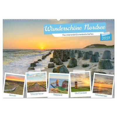 Wunderschöne Nordsee - Faszinierende Küstenlandschaften (Wandkalender 2027 DIN A2 quer), CALVENDO Monatskalender