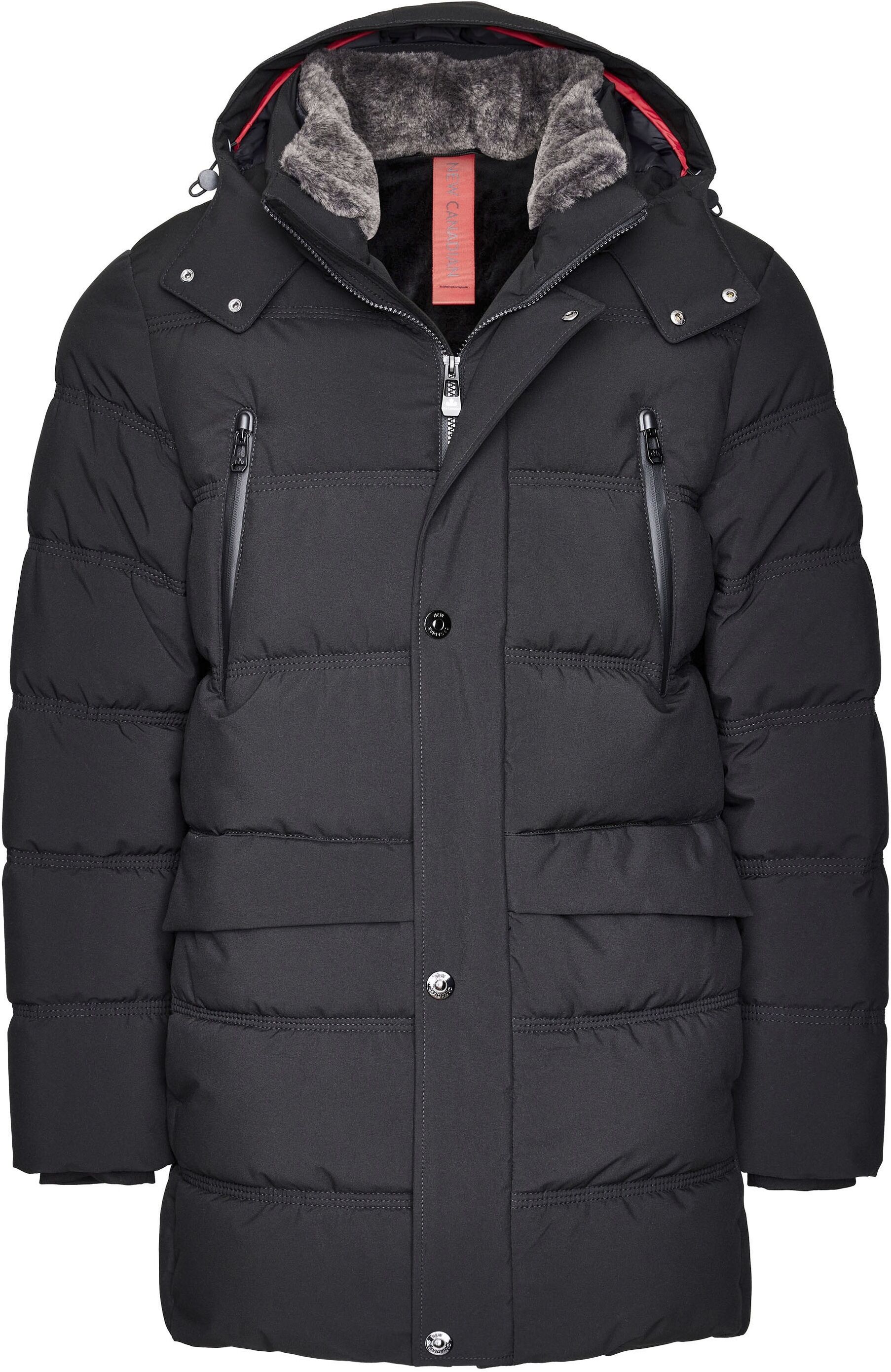Parka NEW CANADIAN "Stepp-Parka", Herren, Gr. 50, schwarz, 100% Polyester, unifarben, lang, Jacken Parka, ohne tierische Produkte hergestellt
