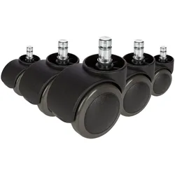5x Hartbodenrollen ROLO 11mm / 50mm Büro-Stuhl-Rollen für Hartböden (5er Pack) hjh OFFICE