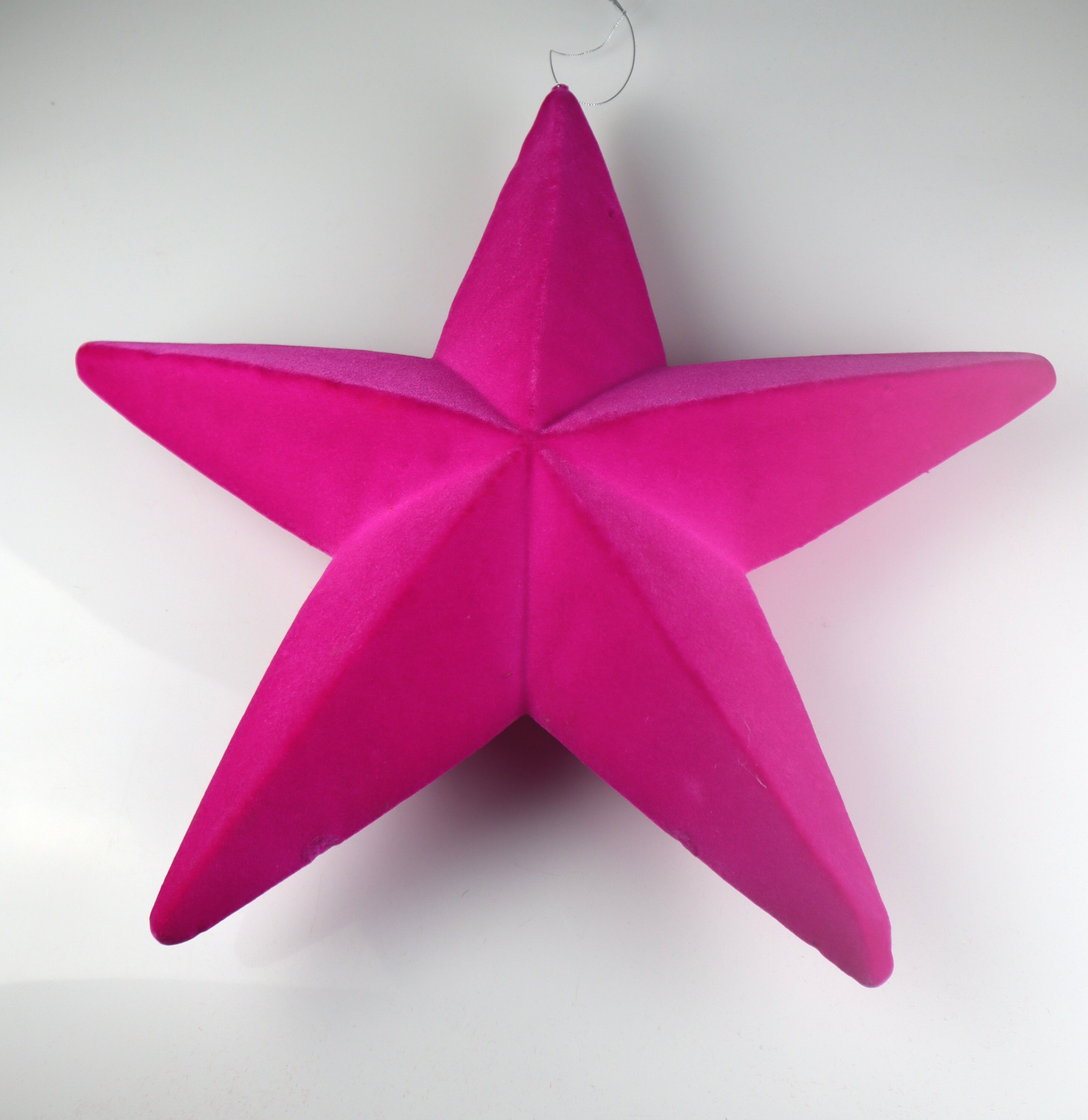 Dekostern AM DESIGN "mit 3D-Flock, Kunststoff, 50 cm Höhe", pink, B:50cm H:50cm T:4cm, Kunststoff, Dekosterne, Dekostern, für klassische Weihnachtsstimmung und elegante Festlichkeit pink B/H/T: 50cm x 50cm x 4cm