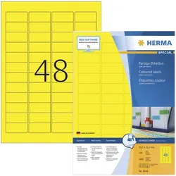 Herma Farbige Etiketten permanent gelb 45,7x21,2 mm 4800 Stück 4544