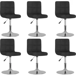 vidaXL Esszimmerstühle 6 Stk. Drehbar Schwarz Stoff