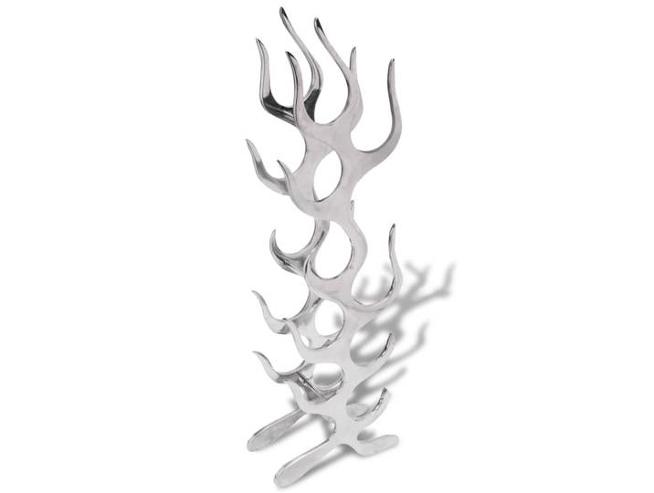vidaXL Weinregal Flammenform Aluminium Silber 9 Flaschen