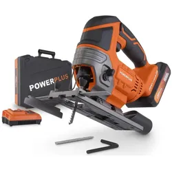 Powerplus, Stichsäge, Dual Power Stichsäge 20V - inkl. Akku 20V 2.0Ah und Ladegerät- 2 Acc.