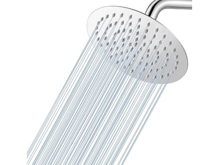 Regendusche Duschkopf 20cm Rund Chrom Edelstahl 304 Wassersparend Anti-Verstopfungs-Silikondüsen