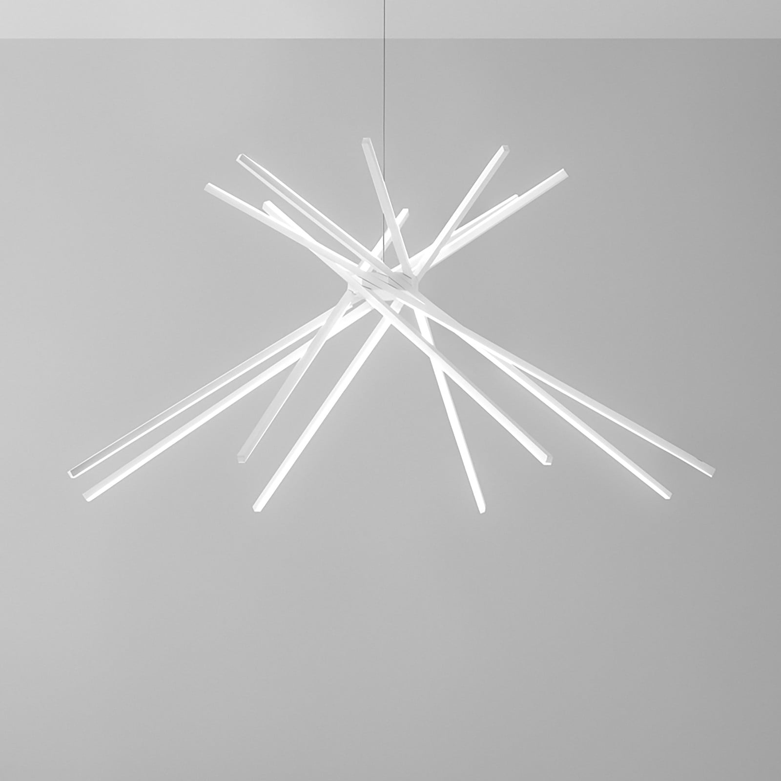 home24 LED-hanglamp Shanghai type B, wit, aluminium, H 113 x B 52 x D 113 cm