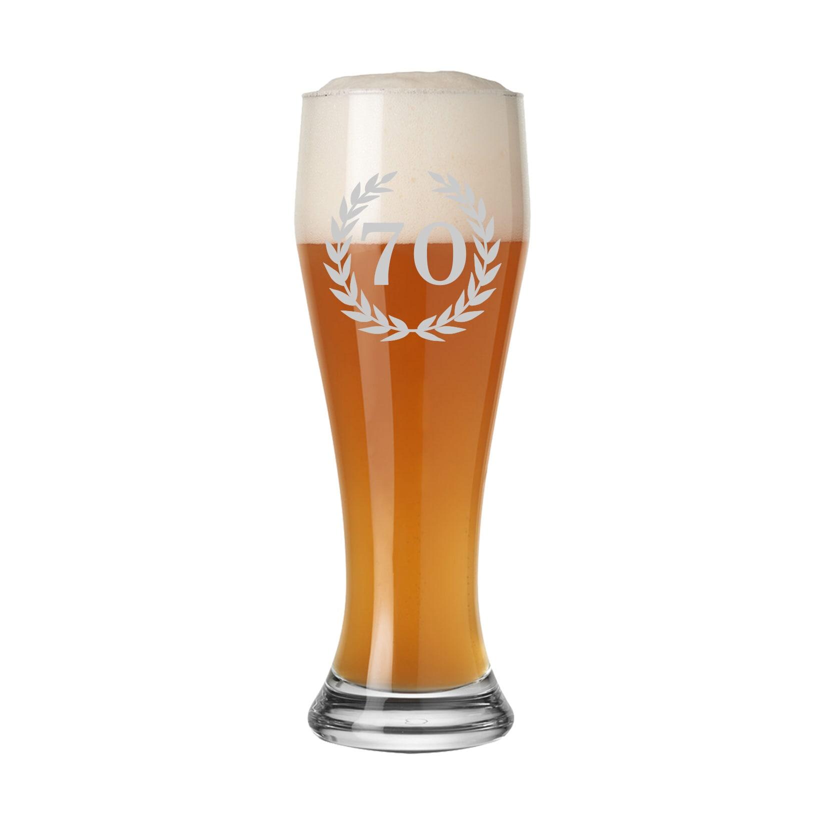 LUXENTU Weizenbierglas mit Gravur 70. Jubiläum 0,5 l