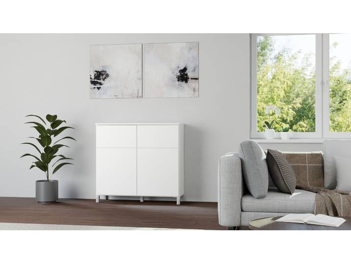 Modernes Highboard mit Türen Premium Dekore Alpin­weiß