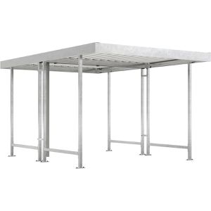 WSM Fahrradunterstand Leipzig L42, silber, aus Metall, offen, (B/T) 287 x 440cm