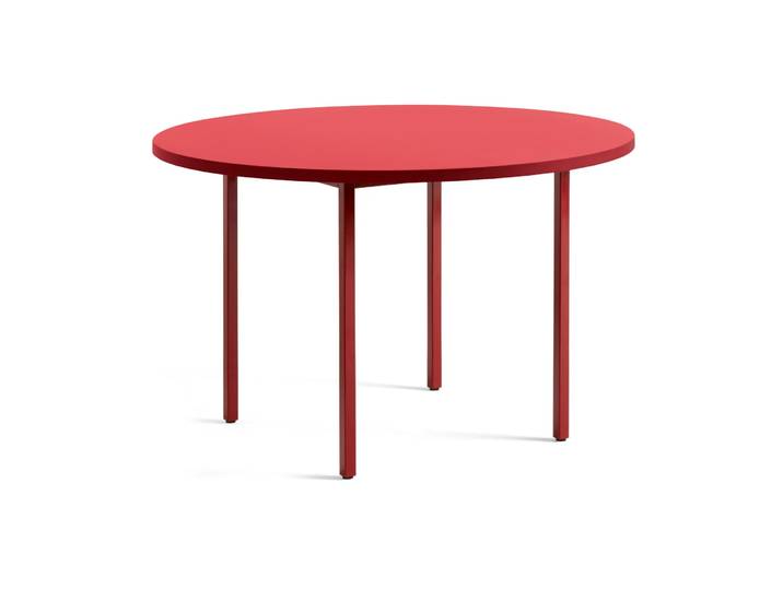HAY Two-Colour Esstisch Ø120 cm Maroon red-red
