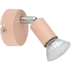 Wandlampe Wandleuchte Spotlampe pfirsichfarben Wohnzimmerlampe beweglich H 8,5cm