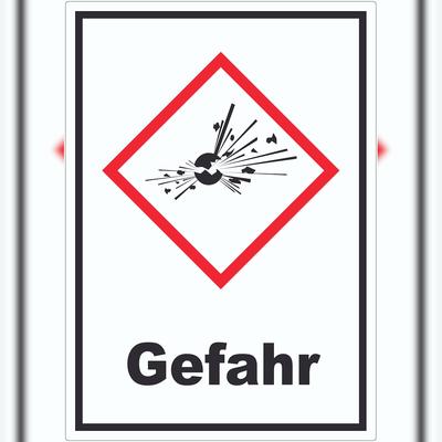 HB-Druck Aufkleber Instabile explosive Stoffe Gefahr Explosion A7 (74x105mm)