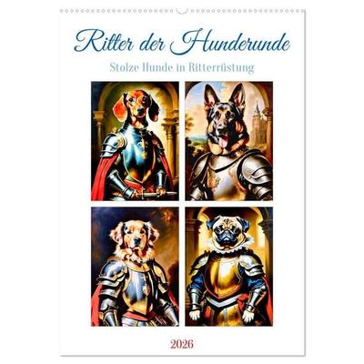 Ritter der Hunderunde (Wandkalender 2026 DIN A2 hoch), CALVENDO Monatskalender