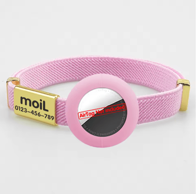 Inspire Picks Personalized Breakaway Cat Collar With AirTag Holder Adjustable GPS Tracking Collar For Cats pink