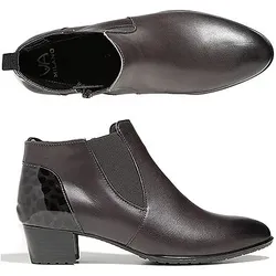 VIA MILANO Stiefelette Material-Mix Leo-Details Absatz ca. 3,5cm