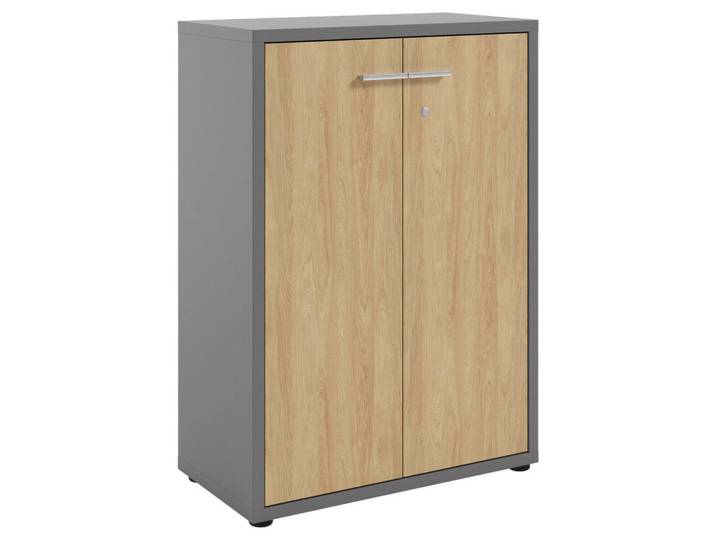 Novel Kommode Texas, Dunkelgrau, Hickory, Kunststoff, 2 Fächer, 78.1x110x40 cm, Beimöbel erhältlich, Wohnzimmer, Kommoden & Sideboards, Kommoden