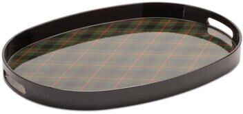 Melrose International "Holiday Plaid Tray 17.5""L"