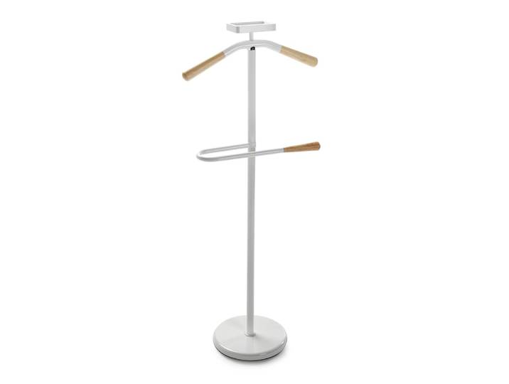 Valet de nuit moderne en métal blanc et marron
