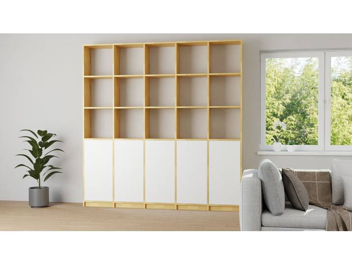 La bibliothèque dans le design de votre choix Hêtre Naturel huilé