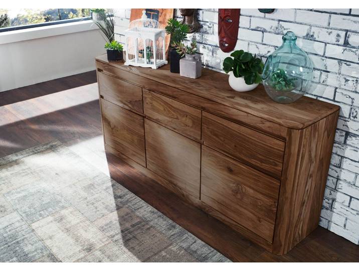 Sideboard Sheesham 185x40x80 rot-braun gebeizt TORONTO #101