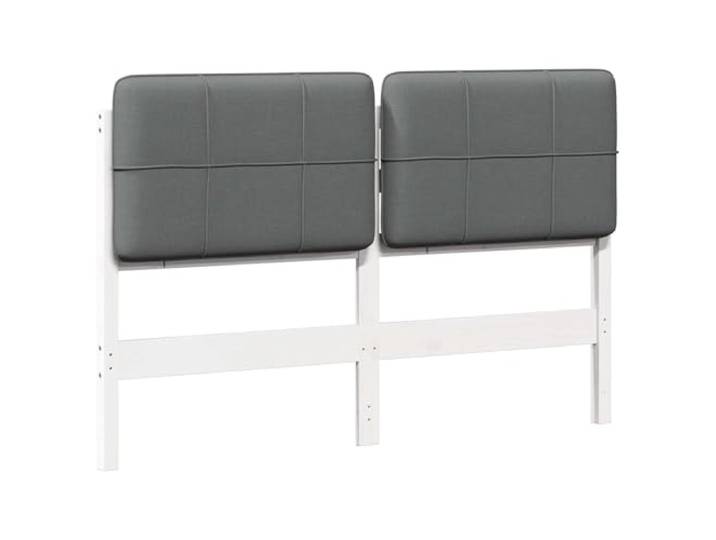 KTHLBRH Gepolstertes Kopfteil weiß und hellgrau 160 cm Kiefer massiv Massives Kiefernholz, modernes Design, Rückseite veredelt, Verwendung im Innenbereich, einfache Reinigung