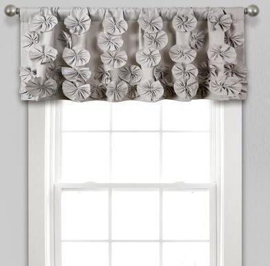 "Silver Orchid Turpin Window Curtain Valance - 18"" x 52"" - 18"" x 52"""